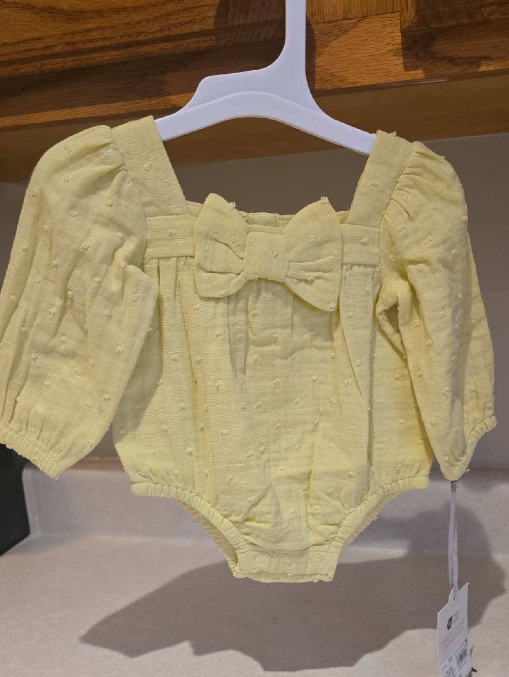 Cloud Island Yellow Cotton One Piece With Bow